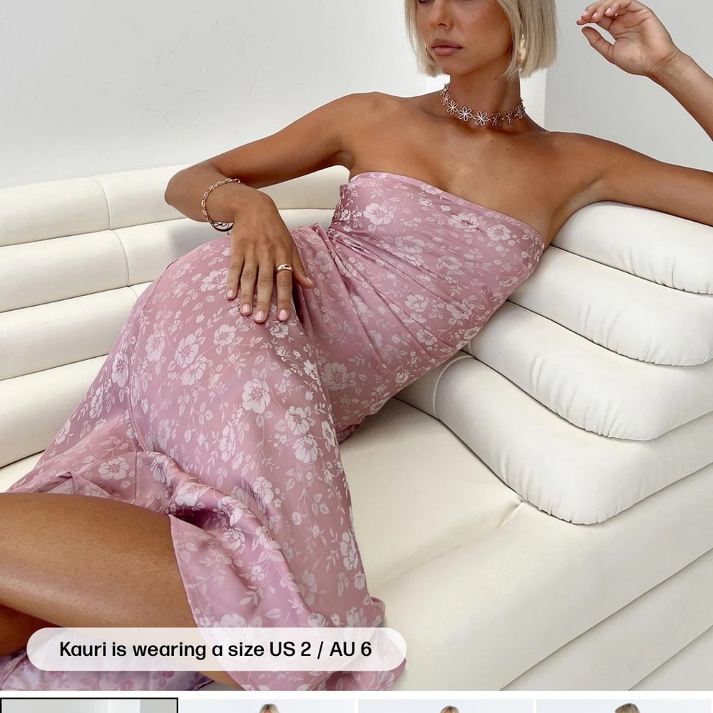 Princess Polly Salvin Strapless Pink Floral Dress